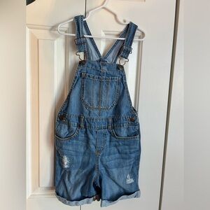 OshKosh B'gosh Blue Denim Short Overalls Size 6/6x GUC